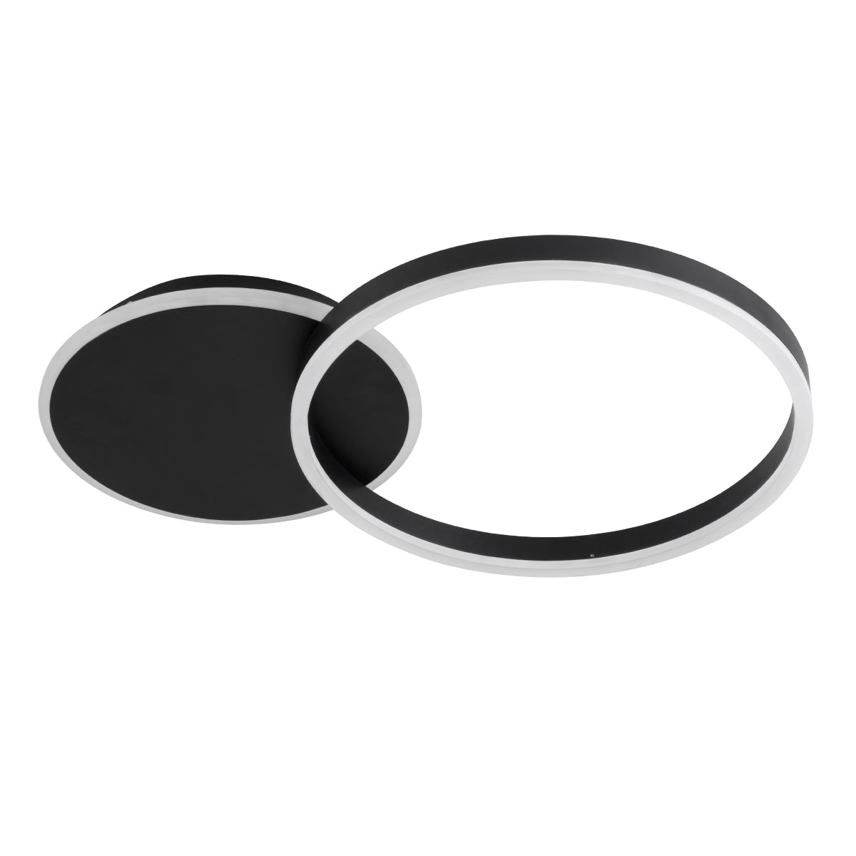 VENOM 61117 Μοντέρνο Φωτιστικό Οροφής LED 45W 5445lm 360° AC 220-240V IP20 Ρυθμιζόμενο Λευκό CCT με Χειριστήριο από 2700K έως 6000K Dimmable - Lumileds SMD Chip - Μαύρο Ματ - Μ60 x Π40 x Υ7.5