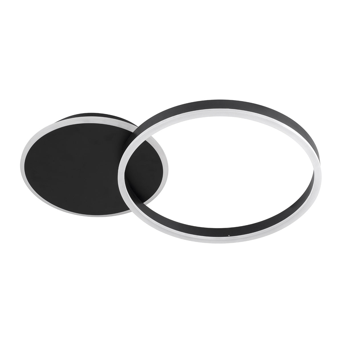 VENOM 61117 Μοντέρνο Φωτιστικό Οροφής LED 45W 5445lm 360° AC 220-240V IP20 Ρυθμιζόμενο Λευκό CCT με Χειριστήριο από 2700K έως 6000K Dimmable - Lumileds SMD Chip - Μαύρο Ματ - Μ60 x Π40 x Υ7.5