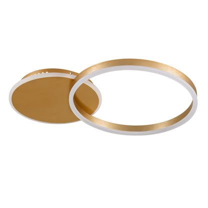 VENOM 61119 Φωτιστικό Οροφής Δαχτυλίδι-Κύκλος LED CCT 45W 5445lm 360° AC 220-240V - Εναλλαγή Φωτισμού μέσω Τηλεχειριστηρίου All In One Ψυχρό 6000k+Φυσικό 4500k+Θερμό 2700k Dimmable Φ40cm+BackLight - Χρυσό Βούρτσας