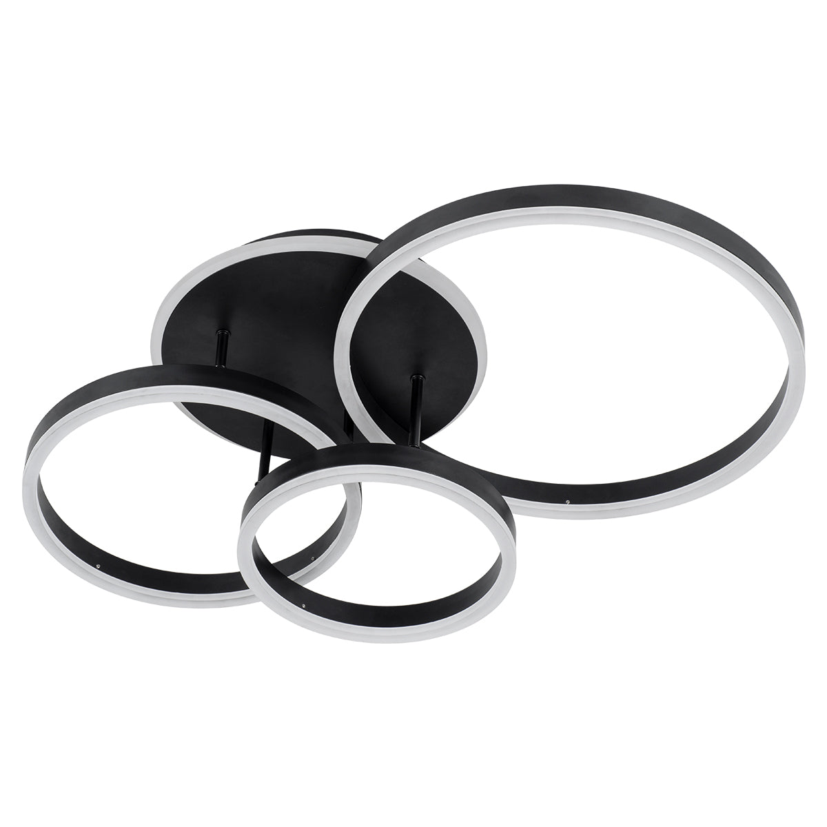 VENOM 61123 Φωτιστικό Οροφής Δαχτυλίδι-Κύκλος LED CCT 100W 12100lm 360° AC 220-240V - Εναλλαγή Φωτισμού μέσω Τηλεχειριστηρίου All In One Ψυχρό 6000k+Φυσικό 4500k+Θερμό 2700k Dimmable Φ25+30+40cm+BackLight - Μαύρο