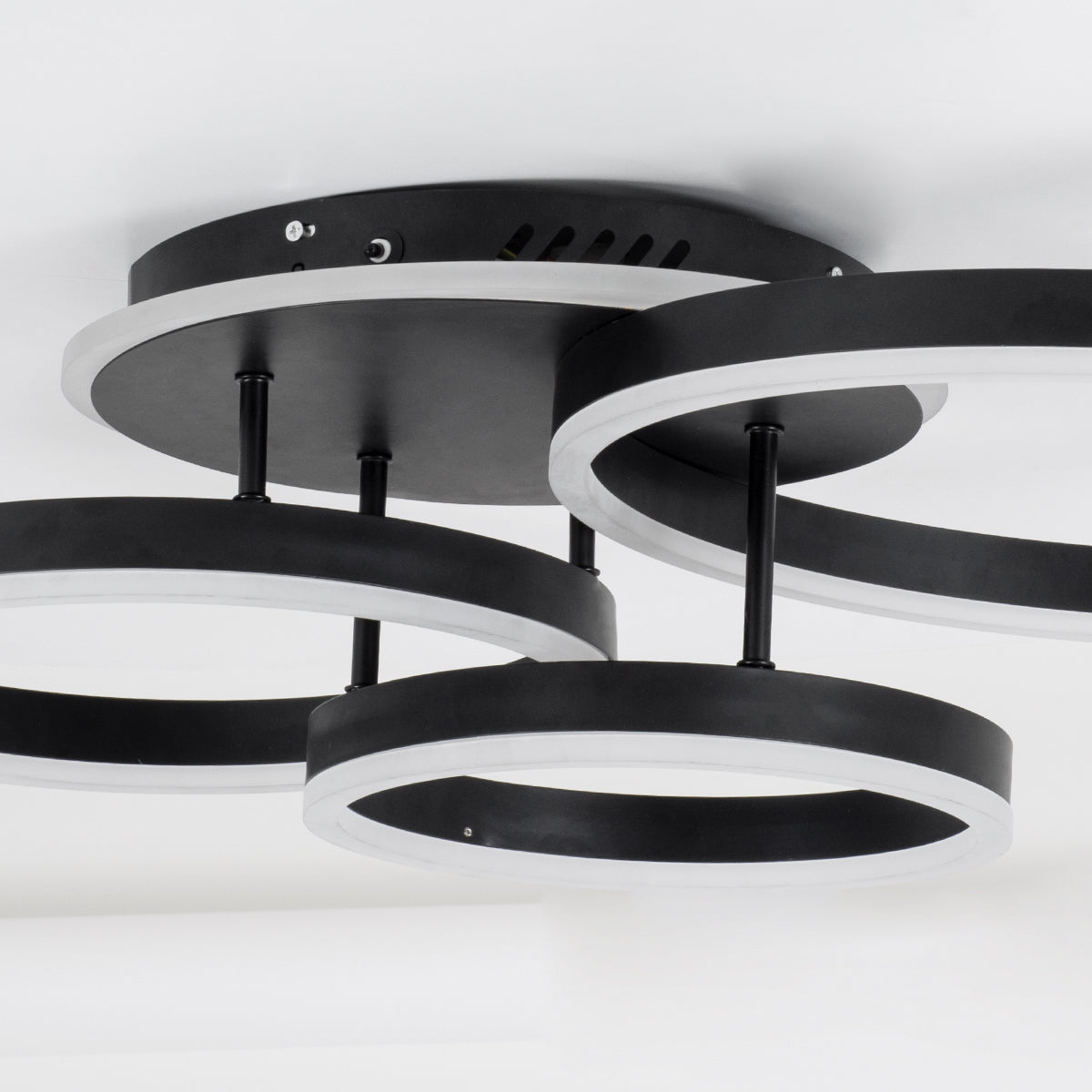 VENOM 61123 Φωτιστικό Οροφής Δαχτυλίδι-Κύκλος LED CCT 100W 12100lm 360° AC 220-240V - Εναλλαγή Φωτισμού μέσω Τηλεχειριστηρίου All In One Ψυχρό 6000k+Φυσικό 4500k+Θερμό 2700k Dimmable Φ25+30+40cm+BackLight - Μαύρο