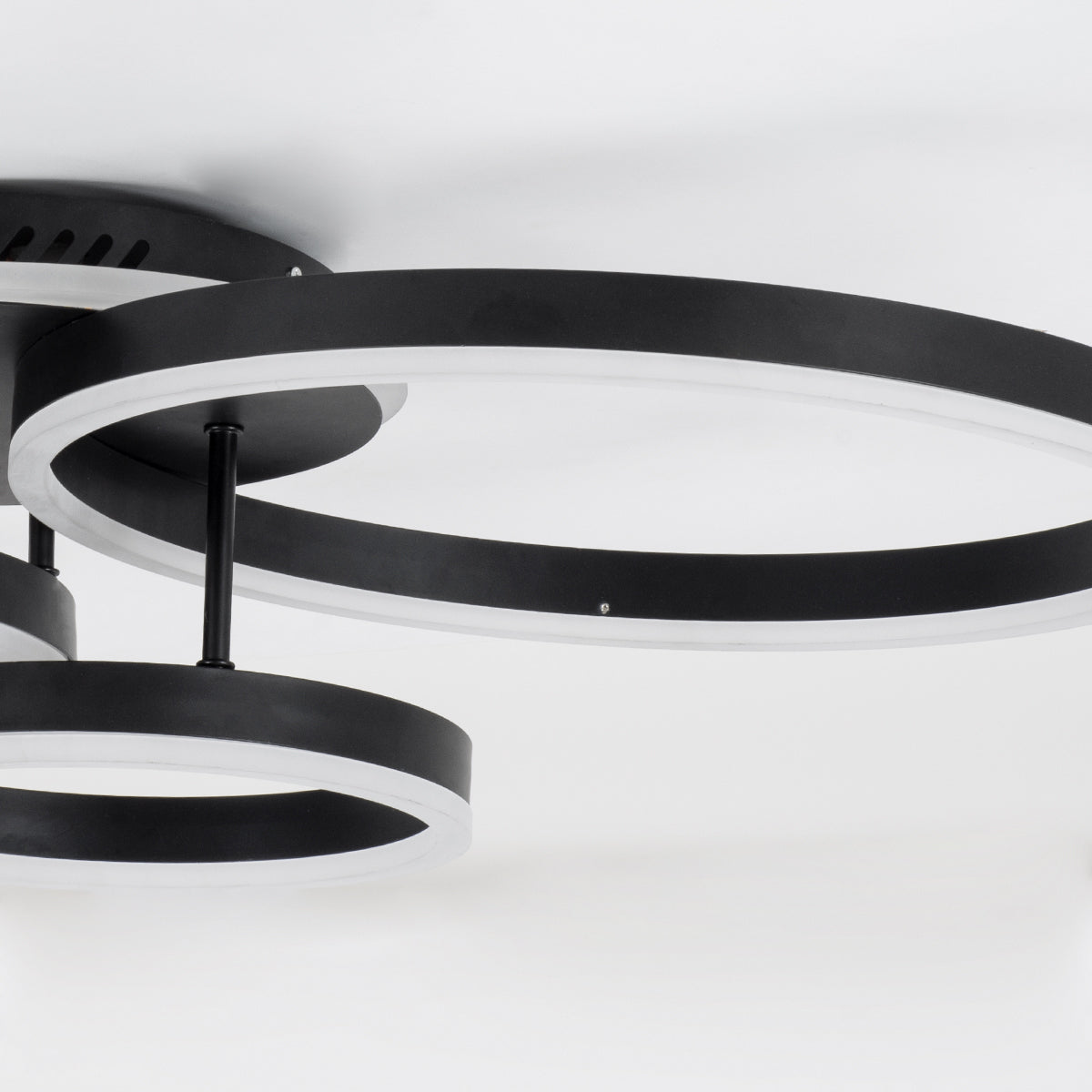 VENOM 61123 Φωτιστικό Οροφής Δαχτυλίδι-Κύκλος LED CCT 100W 12100lm 360° AC 220-240V - Εναλλαγή Φωτισμού μέσω Τηλεχειριστηρίου All In One Ψυχρό 6000k+Φυσικό 4500k+Θερμό 2700k Dimmable Φ25+30+40cm+BackLight - Μαύρο