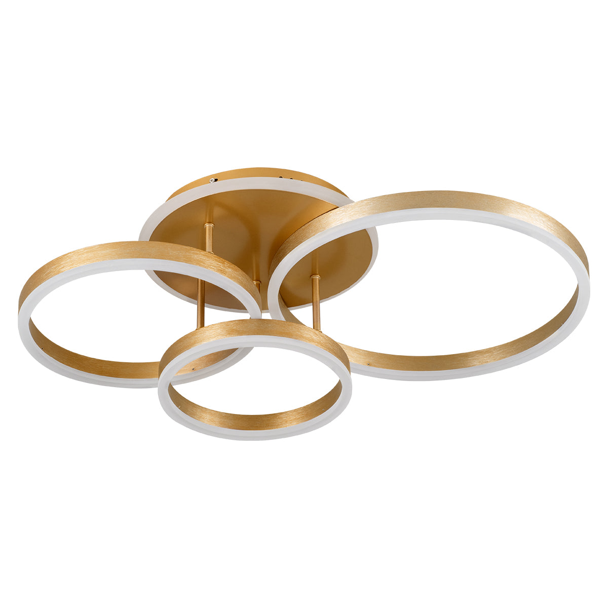 VENOM 61125 Μοντέρνο Φωτιστικό Οροφής LED 100W 12100lm 360° AC 220-240V IP20 Ρυθμιζόμενο Λευκό CCT με Χειριστήριο από 2700K έως 6000K Dimmable - Lumileds SMD Chip - Χρυσό Βούρτσας - Μ70 x Π40 x Υ16