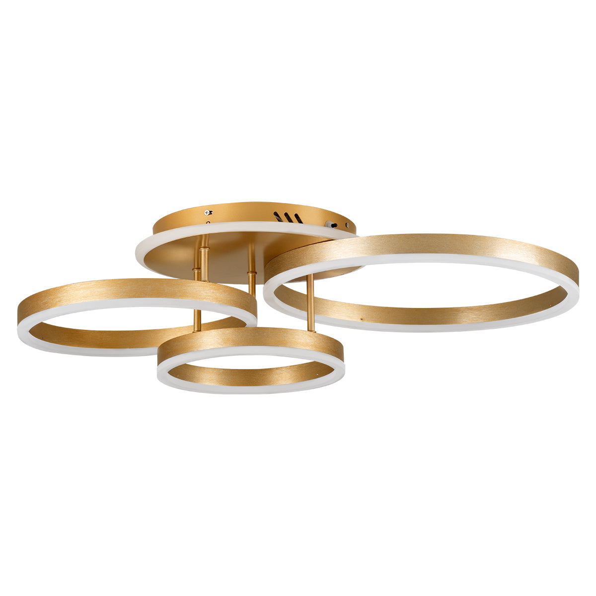 VENOM 61125 Μοντέρνο Φωτιστικό Οροφής LED 100W 12100lm 360° AC 220-240V IP20 Ρυθμιζόμενο Λευκό CCT με Χειριστήριο από 2700K έως 6000K Dimmable - Lumileds SMD Chip - Χρυσό Βούρτσας - Μ70 x Π40 x Υ16