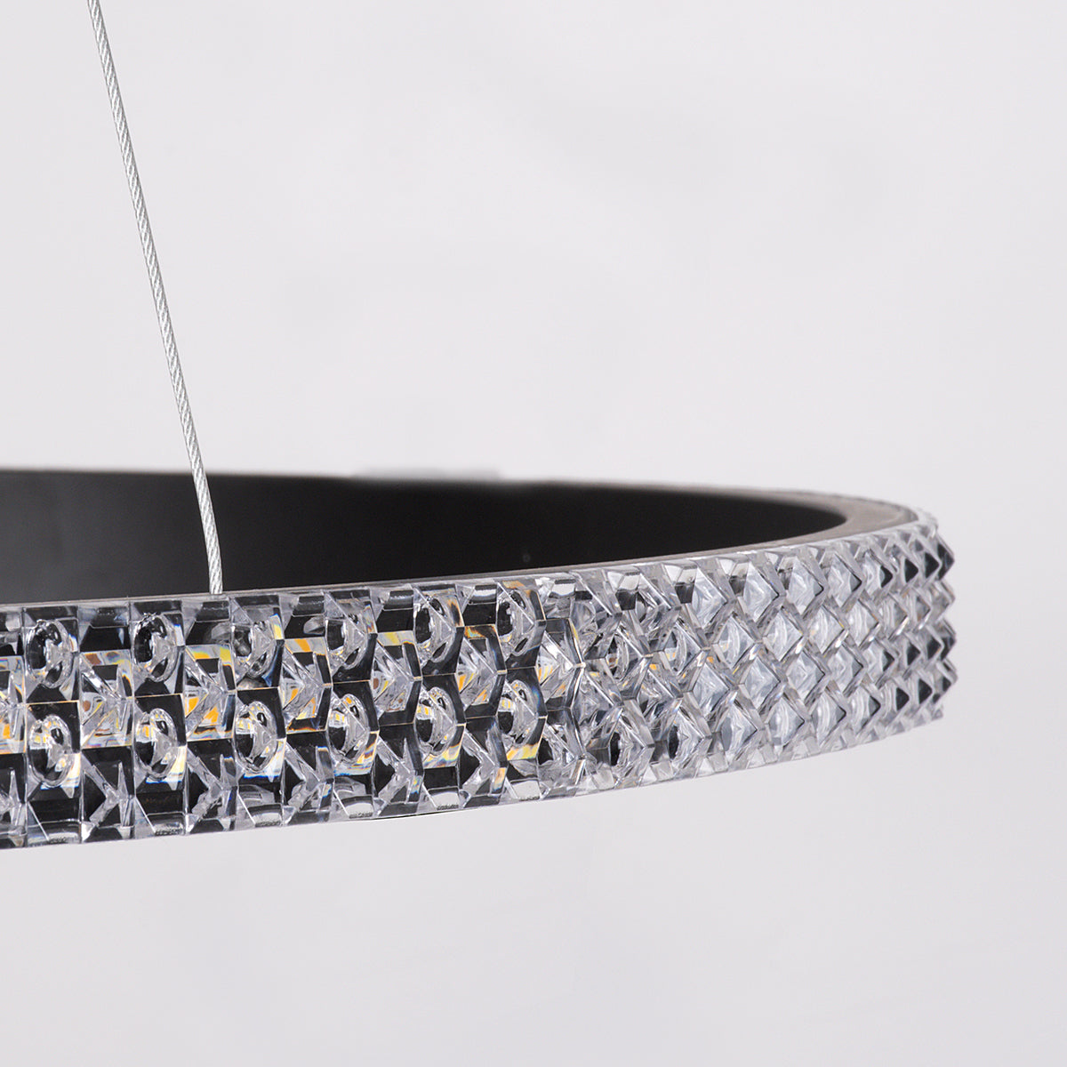 DIAMOND 61126 Κρεμαστό Φωτιστικό Δαχτυλίδι-Κύκλος LED CCT 20W 2356lm 360° AC 220-240V - Εναλλαγή Φωτισμού μέσω Τηλεχειριστηρίου All In One Ψυχρό 6000k+Φυσικό 4500k+Θερμό 2700k Dimmable Φ25cm - Μαύρο