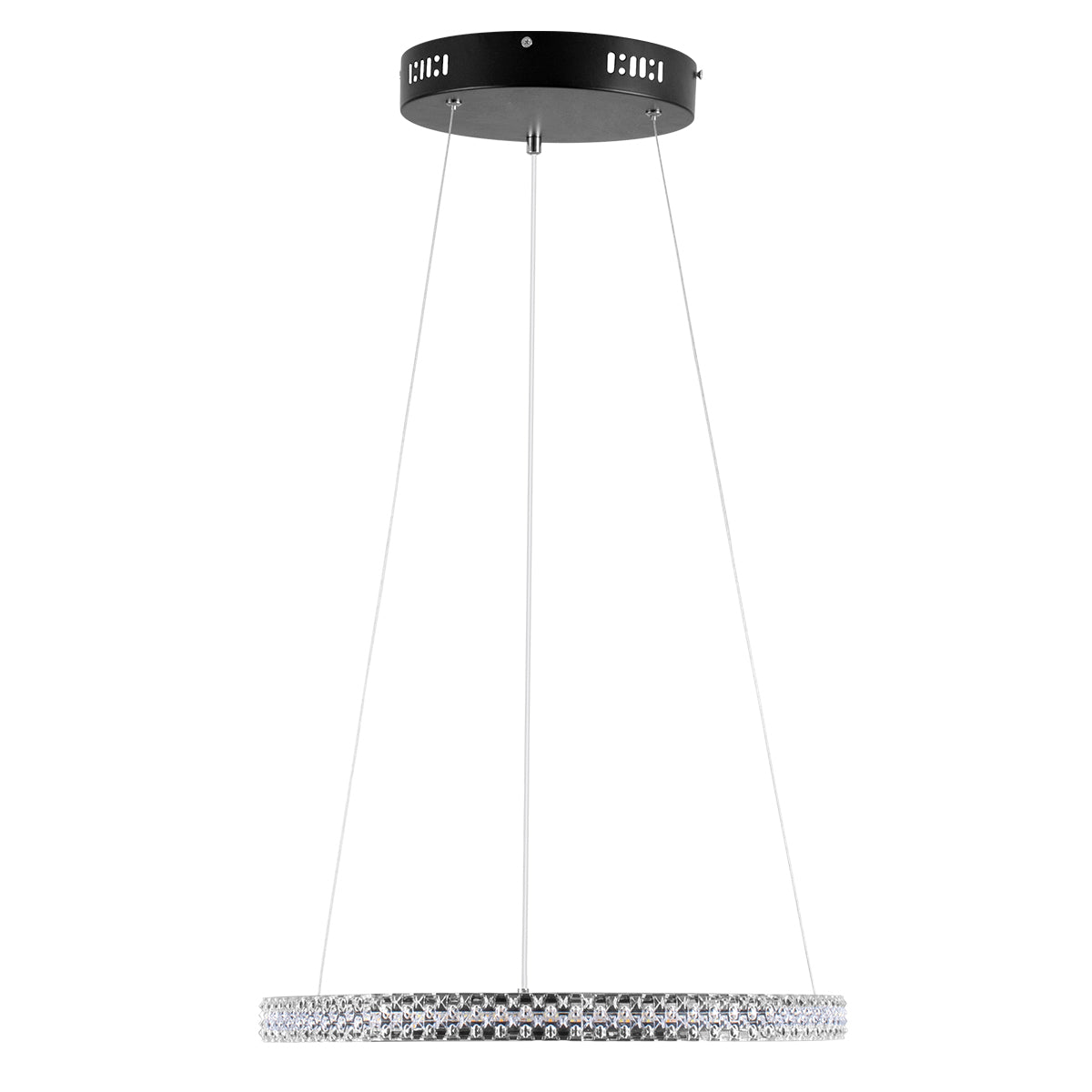 DIAMOND 61128 Κρεμαστό Φωτιστικό Δαχτυλίδι-Κύκλος LED CCT 30W 3513lm 360° AC 220-240V - Εναλλαγή Φωτισμού μέσω Τηλεχειριστηρίου All In One Ψυχρό 6000k+Φυσικό 4500k+Θερμό 2700k Dimmable Φ40cm - Μαύρο