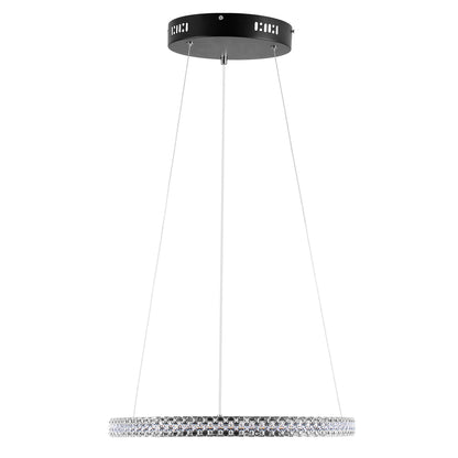 DIAMOND 61128 Κρεμαστό Φωτιστικό Δαχτυλίδι-Κύκλος LED CCT 30W 3513lm 360° AC 220-240V - Εναλλαγή Φωτισμού μέσω Τηλεχειριστηρίου All In One Ψυχρό 6000k+Φυσικό 4500k+Θερμό 2700k Dimmable Φ40cm - Μαύρο