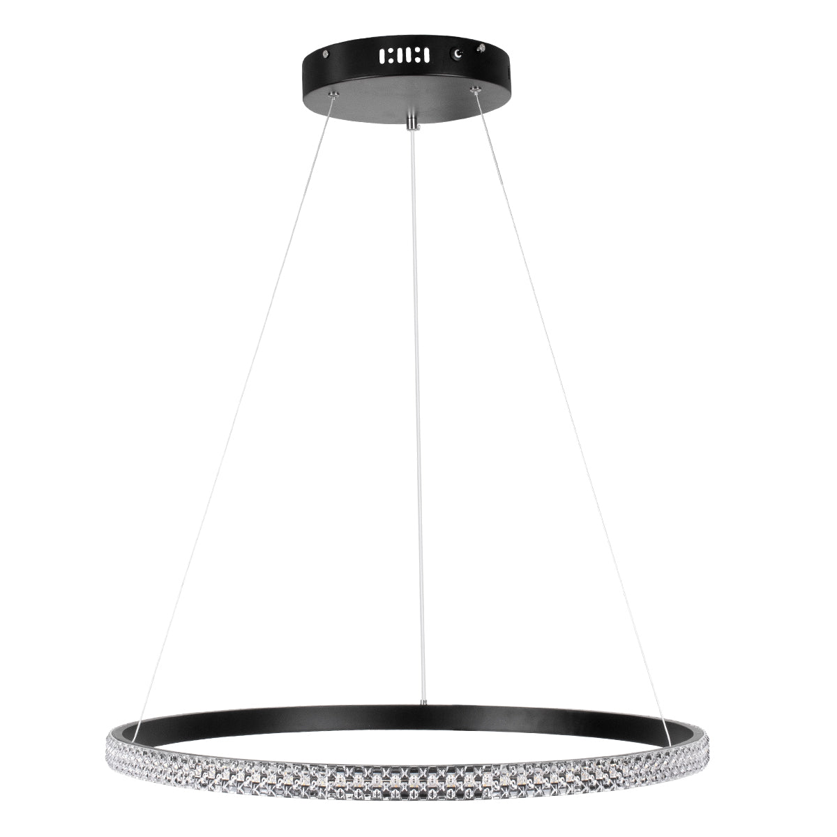 DIAMOND 61130 Μοντέρνο Κρεμαστό Φωτιστικό Οροφής LED 45W 5230lm 360° AC 220-240V IP20 Ρυθμιζόμενο Λευκό CCT με Χειριστήριο από 2700K έως 6000K Dimmable - Lumileds SMD Chip - Μαυρό Ματ - Μ60 x Π60 x Υ3