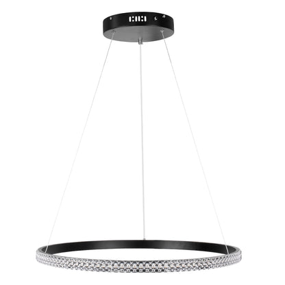 DIAMOND 61130 Μοντέρνο Κρεμαστό Φωτιστικό Οροφής LED 45W 5230lm 360° AC 220-240V IP20 Ρυθμιζόμενο Λευκό CCT με Χειριστήριο από 2700K έως 6000K Dimmable - Lumileds SMD Chip - Μαυρό Ματ - Μ60 x Π60 x Υ3