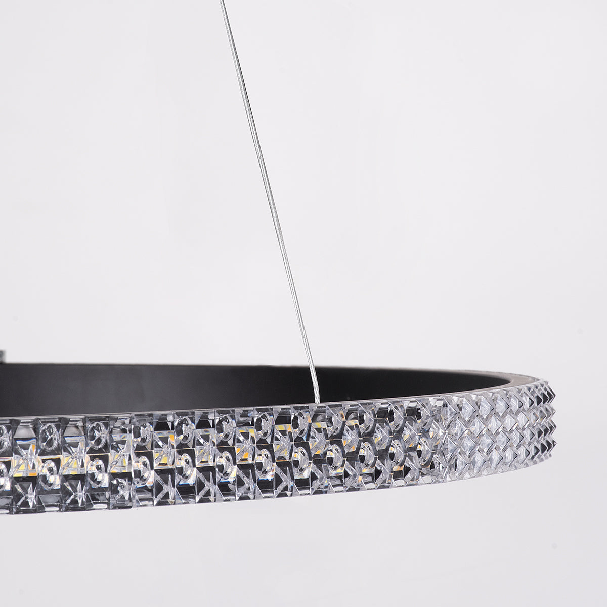 DIAMOND 61130 Μοντέρνο Κρεμαστό Φωτιστικό Οροφής LED 45W 5230lm 360° AC 220-240V IP20 Ρυθμιζόμενο Λευκό CCT με Χειριστήριο από 2700K έως 6000K Dimmable - Lumileds SMD Chip - Μαυρό Ματ - Μ60 x Π60 x Υ3