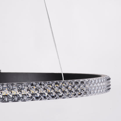 DIAMOND 61130 Μοντέρνο Κρεμαστό Φωτιστικό Οροφής LED 45W 5230lm 360° AC 220-240V IP20 Ρυθμιζόμενο Λευκό CCT με Χειριστήριο από 2700K έως 6000K Dimmable - Lumileds SMD Chip - Μαυρό Ματ - Μ60 x Π60 x Υ3