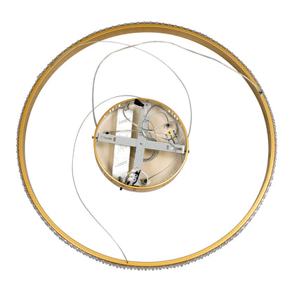 DIAMOND 61131 Μοντέρνο Κρεμαστό Φωτιστικό Οροφής LED 45W 5230lm 360° AC 220-240V IP20 Ρυθμιζόμενο Λευκό CCT με Χειριστήριο από 2700K έως 6000K Dimmable - Lumileds SMD Chip - Χρυσό Βούρτσας - Μ60 x Π60 x Υ3