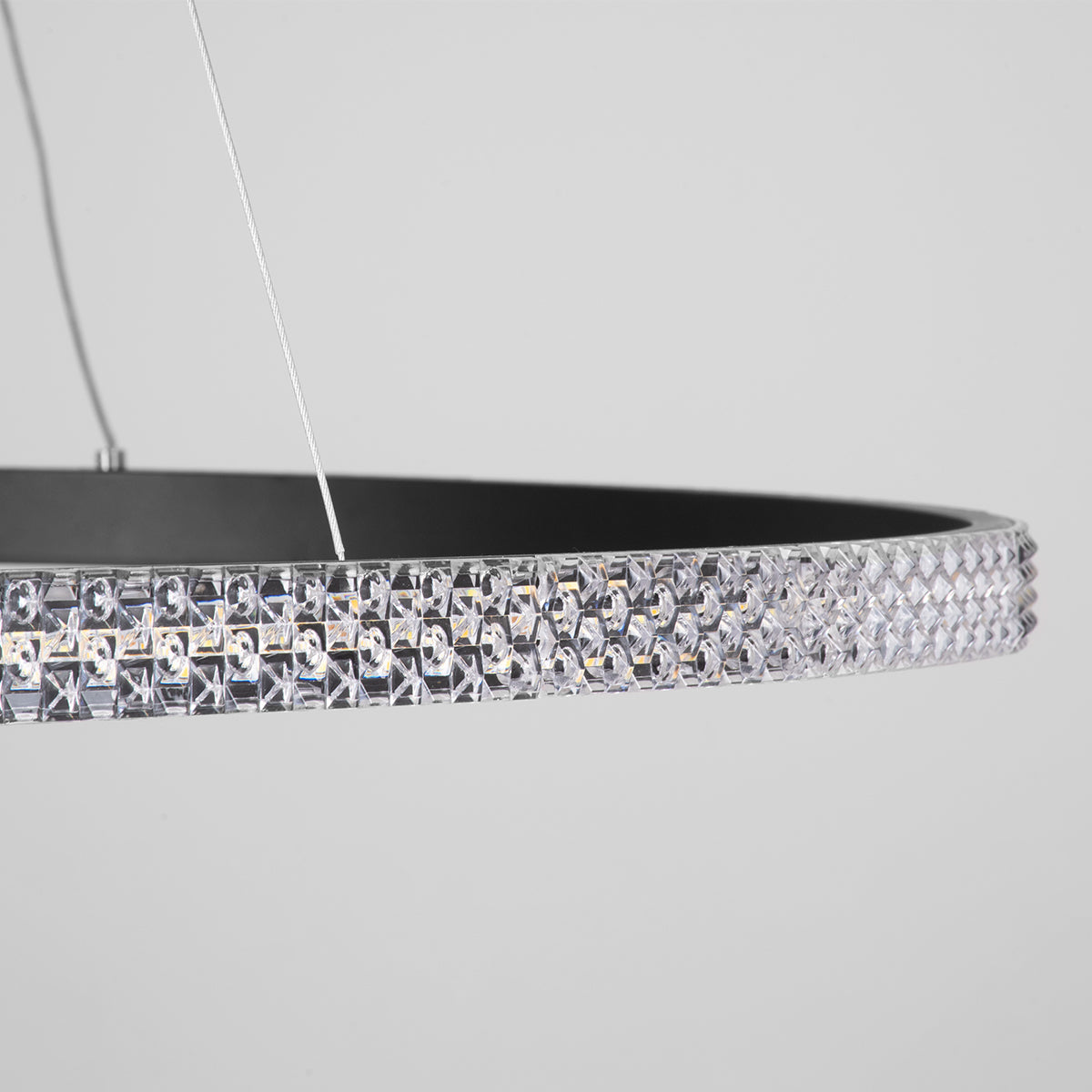 DIAMOND 61132 Κρεμαστό Φωτιστικό Δαχτυλίδι-Κύκλος LED CCT 67W 7689lm 360° AC 220-240V - Εναλλαγή Φωτισμού μέσω Τηλεχειριστηρίου All In One Ψυχρό 6000k+Φυσικό 4500k+Θερμό 2700k Dimmable Φ80cm - Μαύρο