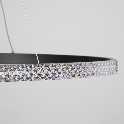 DIAMOND 61132 Κρεμαστό Φωτιστικό Δαχτυλίδι-Κύκλος LED CCT 67W 7689lm 360° AC 220-240V - Εναλλαγή Φωτισμού μέσω Τηλεχειριστηρίου All In One Ψυχρό 6000k+Φυσικό 4500k+Θερμό 2700k Dimmable Φ80cm - Μαύρο