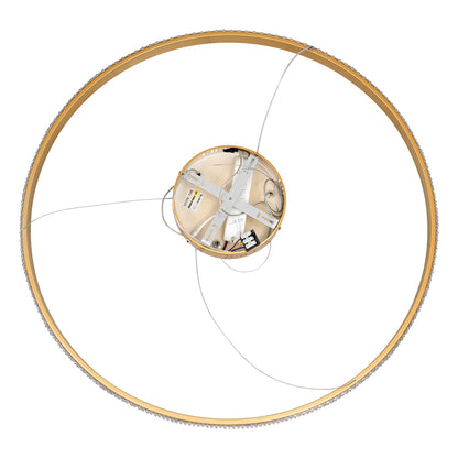 DIAMOND 61133 Κρεμαστό Φωτιστικό Δαχτυλίδι-Κύκλος LED CCT 67W 7689lm 360° AC 220-240V - Εναλλαγή Φωτισμού μέσω Τηλεχειριστηρίου All In One Ψυχρό 6000k+Φυσικό 4500k+Θερμό 2700k Dimmable Φ80cm - Χρυσό Βούρτσας