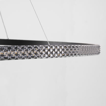 DIAMOND 61134 Κρεμαστό Φωτιστικό Δαχτυλίδι-Κύκλος LED CCT 75W 8743lm 360° AC 220-240V - Εναλλαγή Φωτισμού μέσω Τηλεχειριστηρίου All In One Ψυχρό 6000k+Φυσικό 4500k+Θερμό 2700k Dimmable Φ100cm - Μαύρο