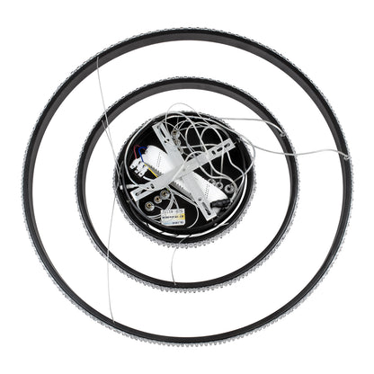 DIAMOND TRIO 61136 Μοντέρνο Κρεμαστό Φωτιστικό Οροφής LED 100W 12123lm 360° AC 220-240V IP20 Ρυθμιζόμενο Λευκό CCT με Χειριστήριο από 2700K έως 6000K Dimmable - Lumileds SMD Chip - Μαυρό Ματ - Μ60 x Π60 x Υ60