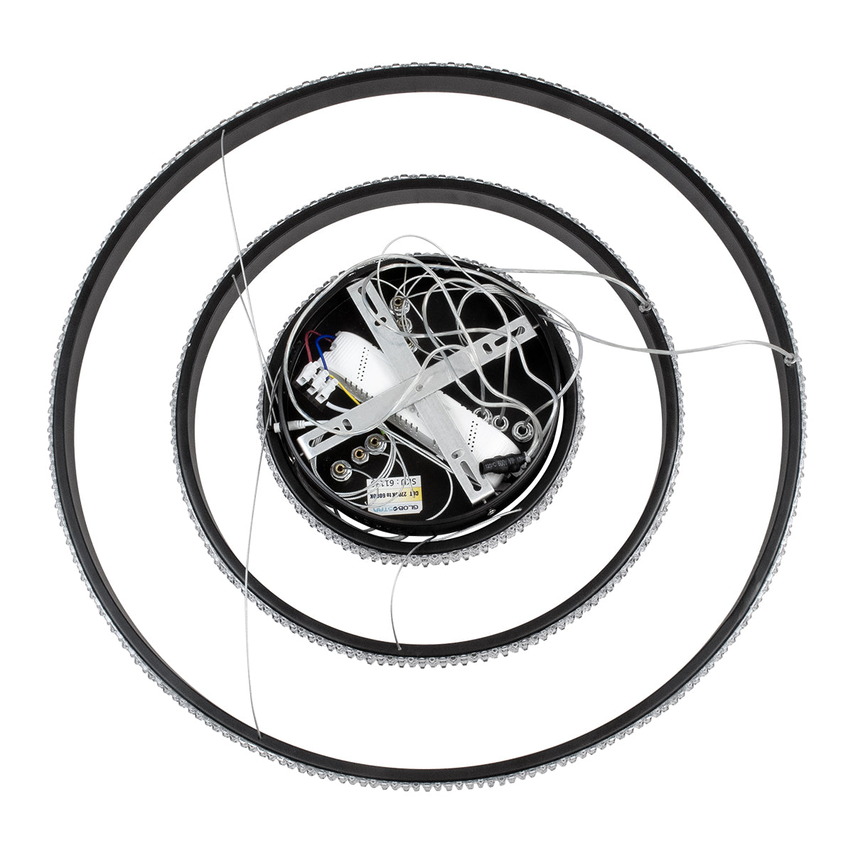 DIAMOND TRIO 61136-DECO Μοντέρνο Κρεμαστό Φωτιστικό Οροφής LED 100W 12123lm 360° AC 220-240V IP20 Ρυθμιζόμενο Λευκό CCT με Χειριστήριο από 2700K έως 6000K Dimmable - Lumileds SMD Chip - Μαύρο - Μ60 x Π60 x Υ90