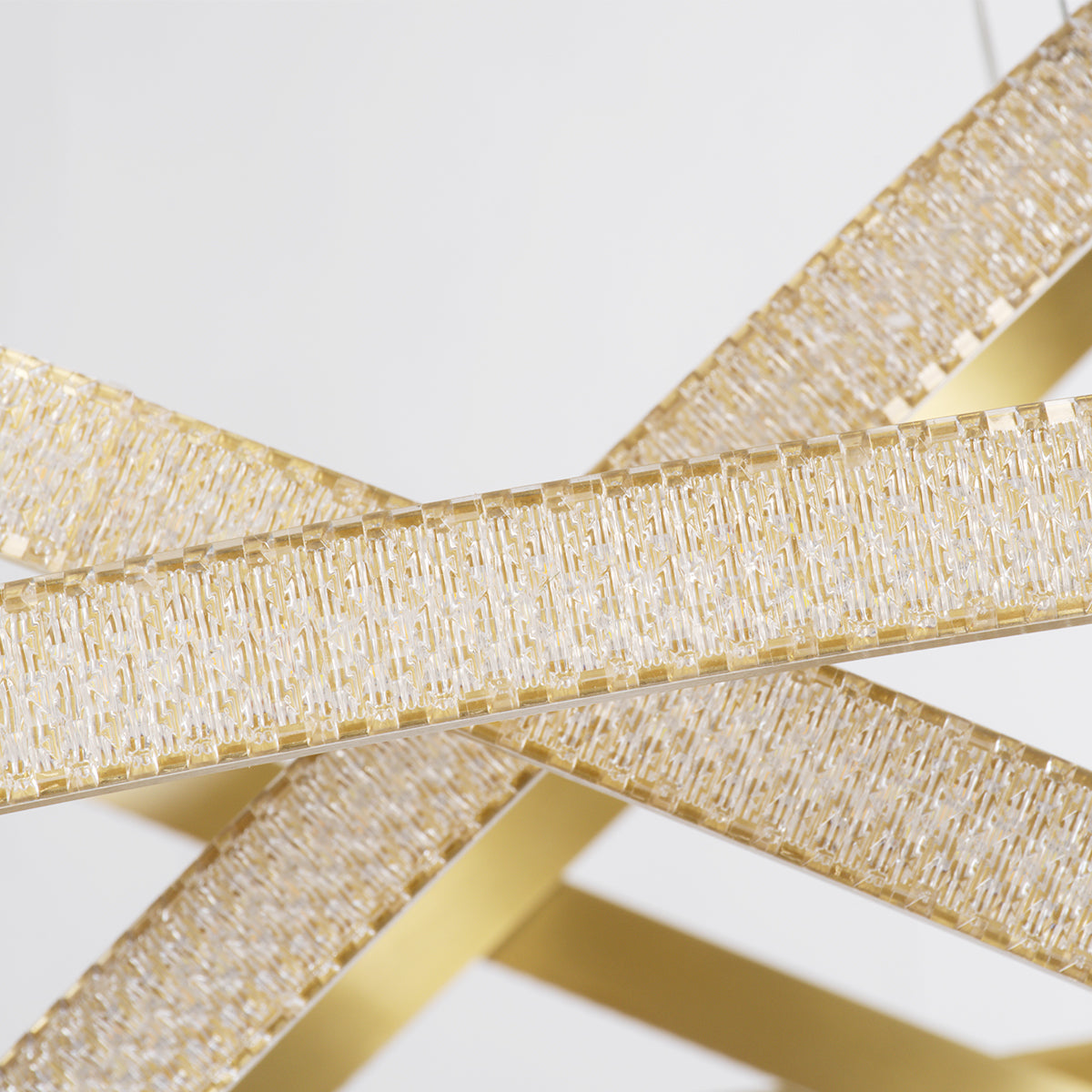 DIAMOND TRIO 61141-DECO Μοντέρνο Κρεμαστό Φωτιστικό Οροφής LED 150W 18379lm 360° AC 220-240V IP20 Ρυθμιζόμενο Λευκό CCT με Χειριστήριο από 2700K έως 6000K Dimmable - Lumileds SMD Chip - Χρυσό Βούρτσας - Μ60 x Π80 x Υ100