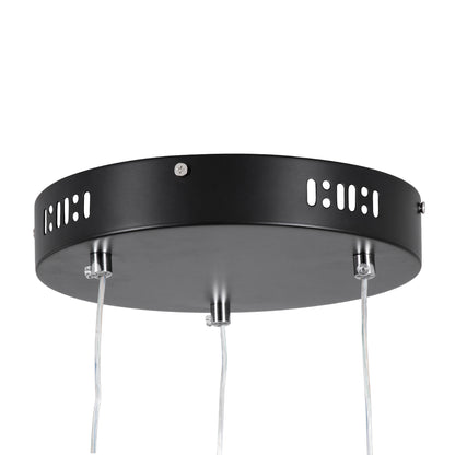 DIAMOND TRIO 61142 Μοντέρνο Κρεμαστό Φωτιστικό Οροφής LED 100W 12123lm 360° AC 220-240V IP20 Ρυθμιζόμενο Λευκό CCT με Χειριστήριο από 2700K έως 6000K Dimmable - Lumileds SMD Chip - Μαυρό Ματ - Μ110 x Π110 x Υ60