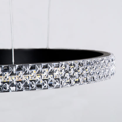 DIAMOND TRIO 61144 Μοντέρνο Κρεμαστό Φωτιστικό Οροφής LED 120W 14723lm 360° AC 220-240V IP20 Ρυθμιζόμενο Λευκό CCT με Χειριστήριο από 2700K έως 6000K Dimmable - Lumileds SMD Chip - Μαυρό Ματ - Μ150 x Π150 x Υ60