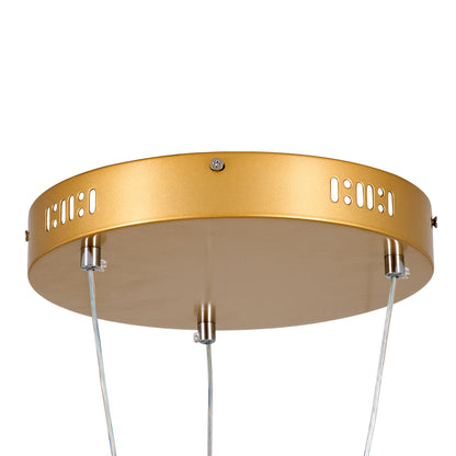 DIAMOND TRIO 61147 Μοντέρνο Κρεμαστό Φωτιστικό Οροφής LED 150W 18379lm 360° AC 220-240V IP20 Ρυθμιζόμενο Λευκό CCT με Χειριστήριο από 2700K έως 6000K Dimmable - Lumileds SMD Chip - Χρυσό Βούρτσας - Μ170 x Π170 x Υ60