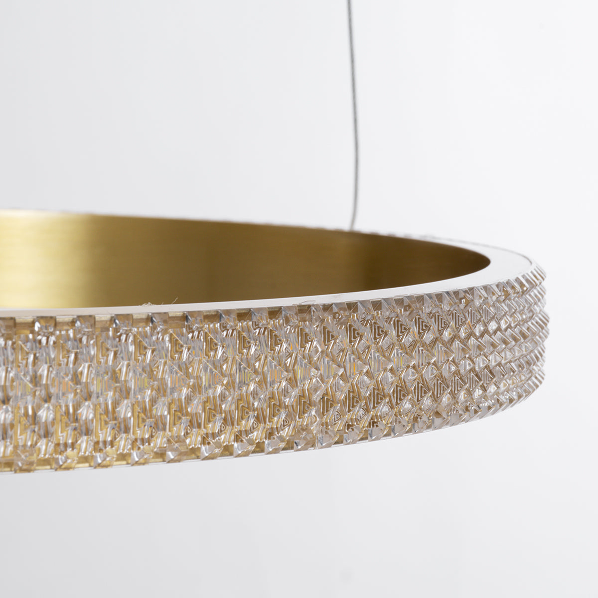 DIAMOND TETRA 61149 Μοντέρνο Κρεμαστό Φωτιστικό Οροφής LED 150W 18379lm 360° AC 220-240V IP20 Ρυθμιζόμενο Λευκό CCT με Χειριστήριο από 2700K έως 6000K Dimmable - Lumileds SMD Chip - Χρυσό Βούρτσας - Μ150 x Π150 x Υ60