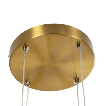 DIAMOND TETRA 61149 Μοντέρνο Κρεμαστό Φωτιστικό Οροφής LED 150W 18379lm 360° AC 220-240V IP20 Ρυθμιζόμενο Λευκό CCT με Χειριστήριο από 2700K έως 6000K Dimmable - Lumileds SMD Chip - Χρυσό Βούρτσας - Μ150 x Π150 x Υ60
