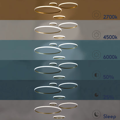 DIAMOND TETRA 61149 Μοντέρνο Κρεμαστό Φωτιστικό Οροφής LED 150W 18379lm 360° AC 220-240V IP20 Ρυθμιζόμενο Λευκό CCT με Χειριστήριο από 2700K έως 6000K Dimmable - Lumileds SMD Chip - Χρυσό Βούρτσας - Μ150 x Π150 x Υ60