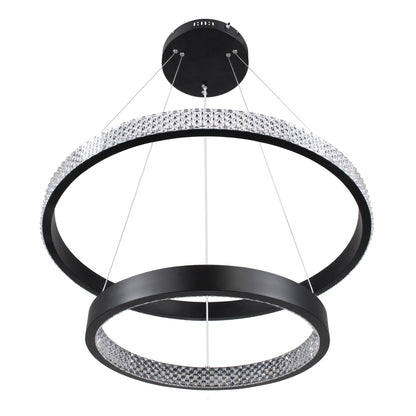 DIAMOND DUO 61150 Μοντέρνο Κρεμαστό Φωτιστικό Οροφής LED 75W 8743lm 360° AC 220-240V IP20 Ρυθμιζόμενο Λευκό CCT με Χειριστήριο από 2700K έως 6000K Dimmable - Lumileds SMD Chip - Μαυρό Ματ - Μ60 x Π60 x Υ40