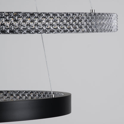 DIAMOND DUO 61150 Μοντέρνο Κρεμαστό Φωτιστικό Οροφής LED 75W 8743lm 360° AC 220-240V IP20 Ρυθμιζόμενο Λευκό CCT με Χειριστήριο από 2700K έως 6000K Dimmable - Lumileds SMD Chip - Μαυρό Ματ - Μ60 x Π60 x Υ40