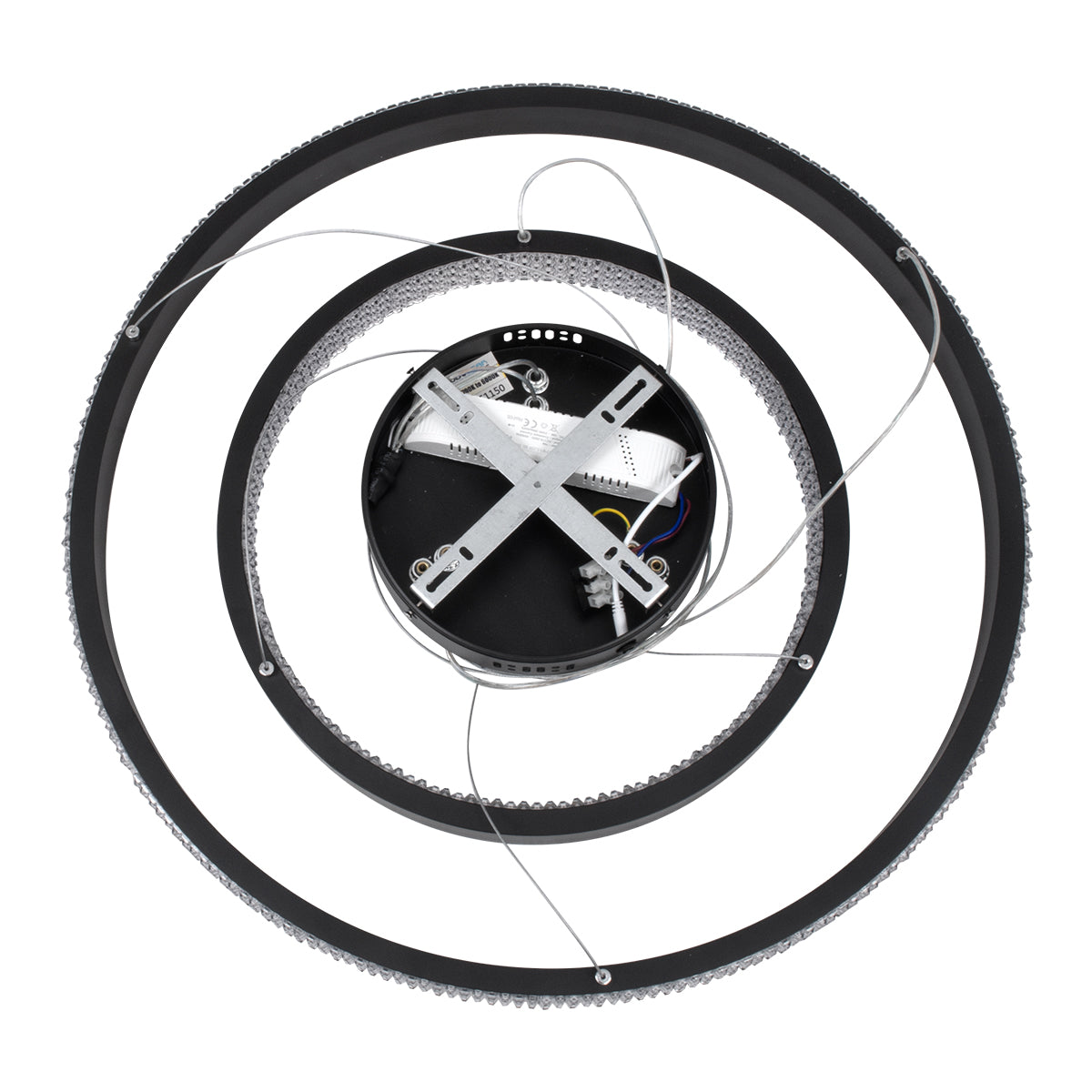 DIAMOND DUO 61150 Μοντέρνο Κρεμαστό Φωτιστικό Οροφής LED 75W 8743lm 360° AC 220-240V IP20 Ρυθμιζόμενο Λευκό CCT με Χειριστήριο από 2700K έως 6000K Dimmable - Lumileds SMD Chip - Μαυρό Ματ - Μ60 x Π60 x Υ40