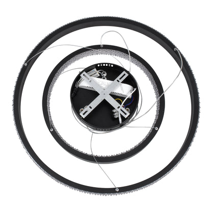 DIAMOND DUO 61150 Μοντέρνο Κρεμαστό Φωτιστικό Οροφής LED 75W 8743lm 360° AC 220-240V IP20 Ρυθμιζόμενο Λευκό CCT με Χειριστήριο από 2700K έως 6000K Dimmable - Lumileds SMD Chip - Μαυρό Ματ - Μ60 x Π60 x Υ40