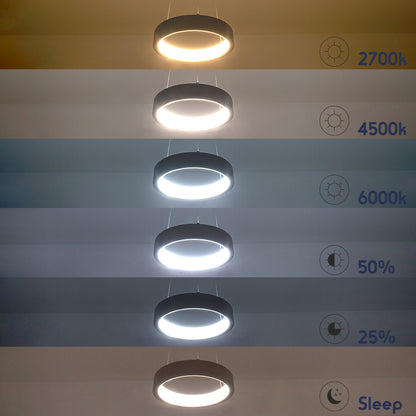 NEMESIS 61156 Μοντέρνο Κρεμαστό Φωτιστικό Οροφής LED 30W 3513lm 360° AC 220-240V IP20 Ρυθμιζόμενο Λευκό CCT με Χειριστήριο από 2700K έως 6000K Dimmable - Lumileds SMD Chip - Λευκό Ματ - Μ40 x Π40 x Υ4