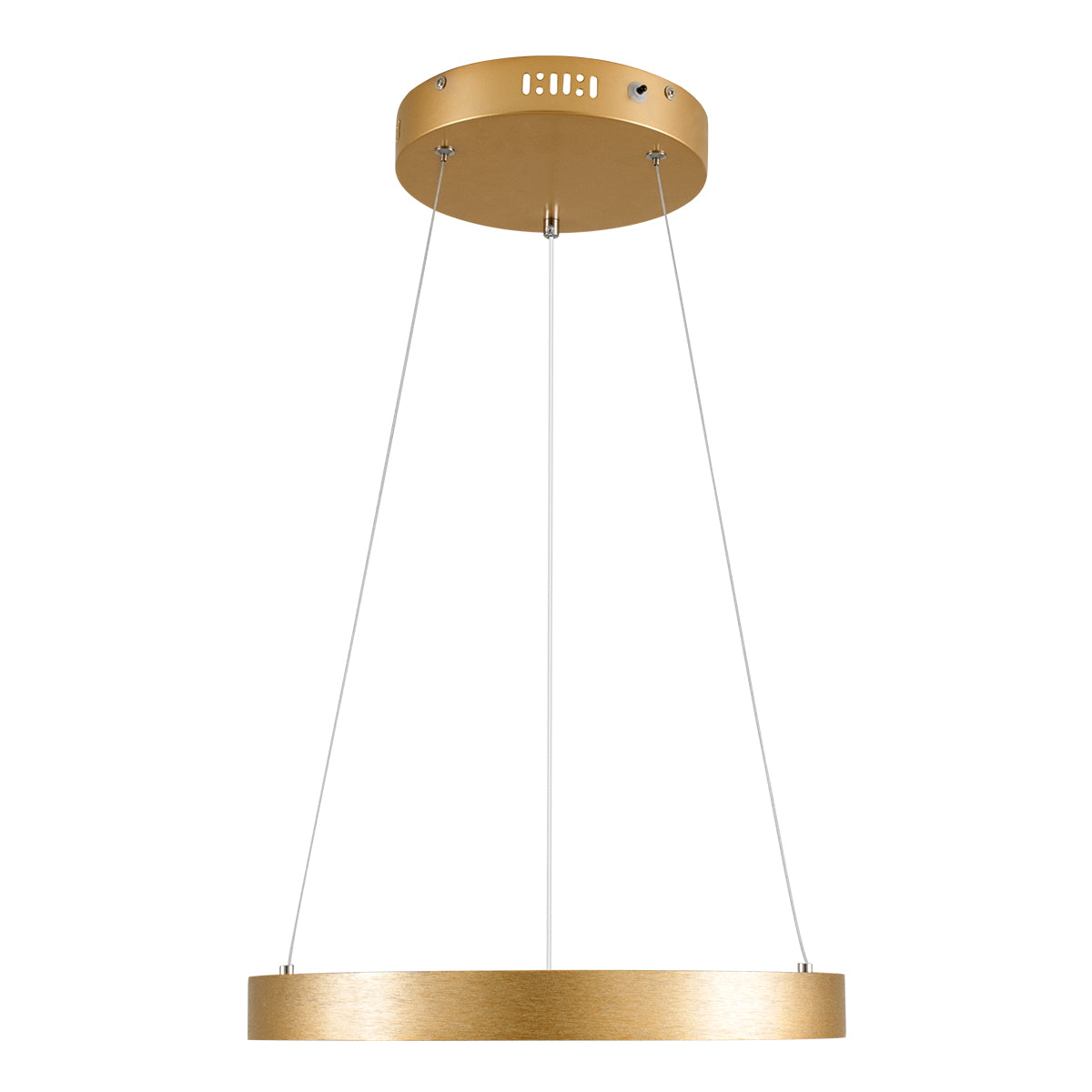 NEMESIS 61157 Κρεμαστό Φωτιστικό Δαχτυλίδι-Κύκλος LED CCT 30W 3513lm 360° AC 220-240V - Εναλλαγή Φωτισμού μέσω Τηλεχειριστηρίου All In One Ψυχρό 6000k+Φυσικό 4500k+Θερμό 2700k Dimmable Φ40cm - Χρυσό Βούρτσας