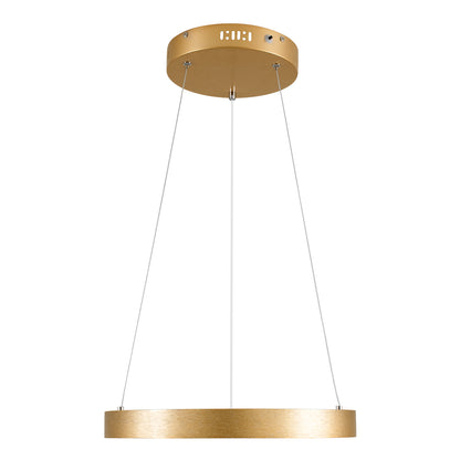 NEMESIS 61157 Κρεμαστό Φωτιστικό Δαχτυλίδι-Κύκλος LED CCT 30W 3513lm 360° AC 220-240V - Εναλλαγή Φωτισμού μέσω Τηλεχειριστηρίου All In One Ψυχρό 6000k+Φυσικό 4500k+Θερμό 2700k Dimmable Φ40cm - Χρυσό Βούρτσας