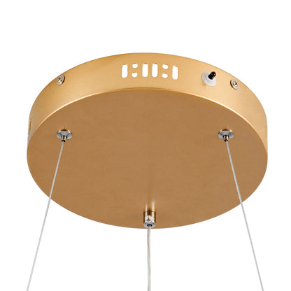 NEMESIS 61157 Κρεμαστό Φωτιστικό Δαχτυλίδι-Κύκλος LED CCT 30W 3513lm 360° AC 220-240V - Εναλλαγή Φωτισμού μέσω Τηλεχειριστηρίου All In One Ψυχρό 6000k+Φυσικό 4500k+Θερμό 2700k Dimmable Φ40cm - Χρυσό Βούρτσας
