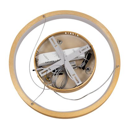 NEMESIS 61157 Κρεμαστό Φωτιστικό Δαχτυλίδι-Κύκλος LED CCT 30W 3513lm 360° AC 220-240V - Εναλλαγή Φωτισμού μέσω Τηλεχειριστηρίου All In One Ψυχρό 6000k+Φυσικό 4500k+Θερμό 2700k Dimmable Φ40cm - Χρυσό Βούρτσας