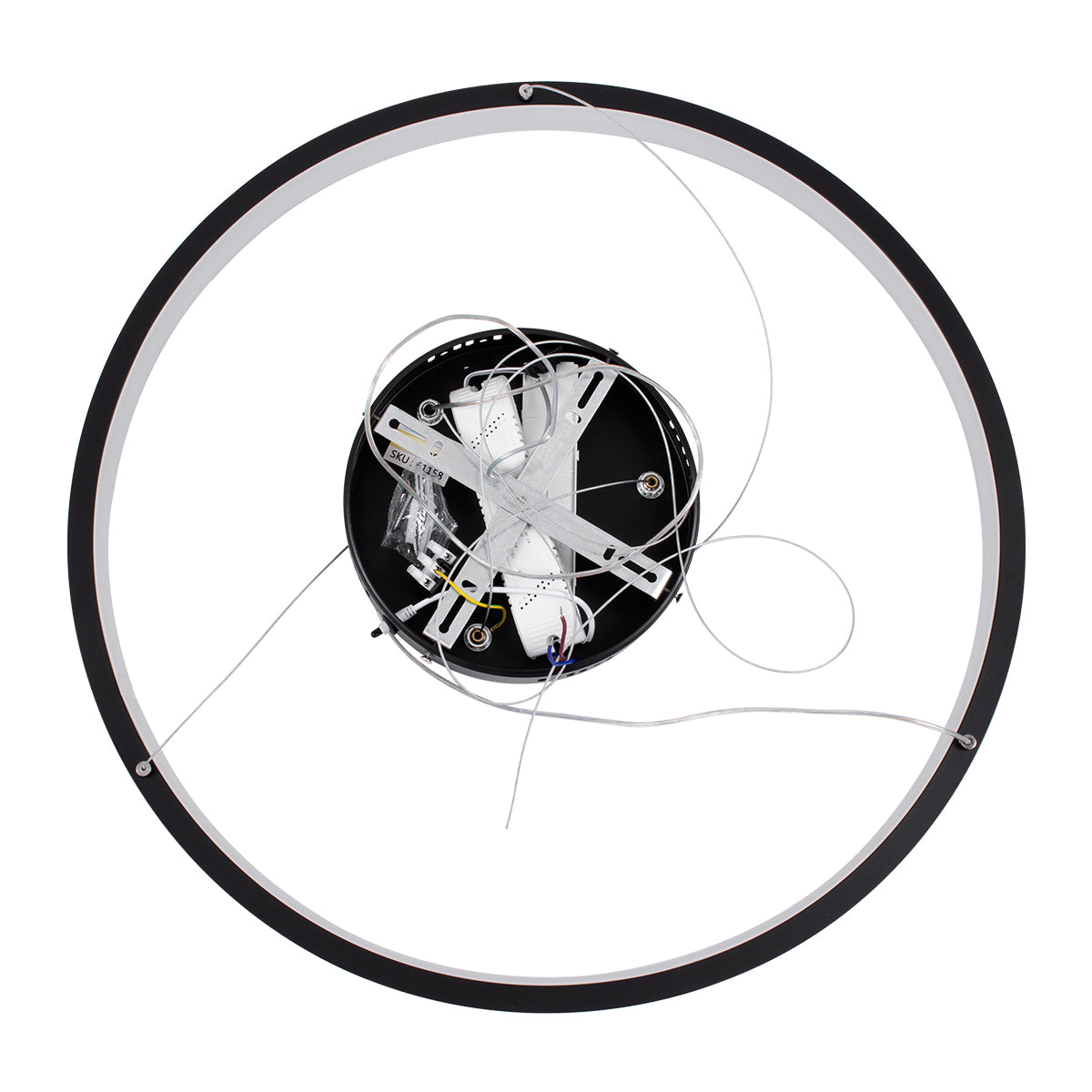 NEMESIS 61158 Κρεμαστό Φωτιστικό Δαχτυλίδι-Κύκλος LED CCT 45W 5230lm 360° AC 220-240V - Εναλλαγή Φωτισμού μέσω Τηλεχειριστηρίου All In One Ψυχρό 6000k+Φυσικό 4500k+Θερμό 2700k Dimmable Φ60cm - Μαύρο