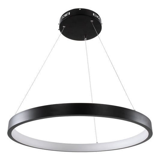 NEMESIS 61158 Κρεμαστό Φωτιστικό Δαχτυλίδι-Κύκλος LED CCT 45W 5230lm 360° AC 220-240V - Εναλλαγή Φωτισμού μέσω Τηλεχειριστηρίου All In One Ψυχρό 6000k+Φυσικό 4500k+Θερμό 2700k Dimmable Φ60cm - Μαύρο