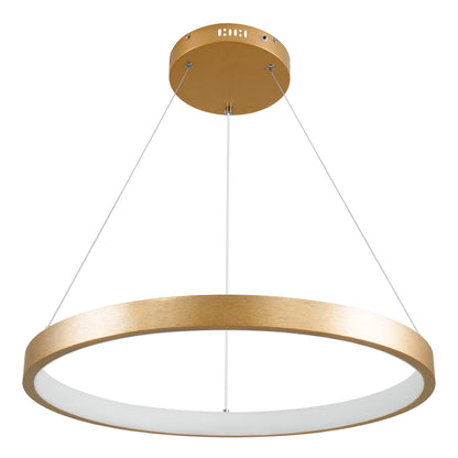 NEMESIS 61160 Μοντέρνο Κρεμαστό Φωτιστικό Οροφής LED 45W 5230lm 360° AC 220-240V IP20 Ρυθμιζόμενο Λευκό CCT με Χειριστήριο από 2700K έως 6000K Dimmable - Lumileds SMD Chip - Χρυσό Βούρτσας - Μ60 x Π60 x Υ4