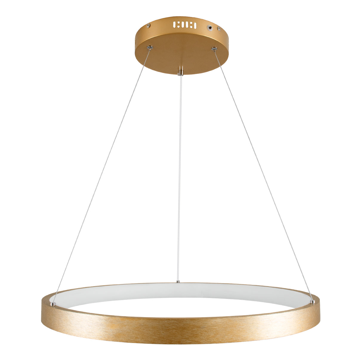 NEMESIS 61160 Μοντέρνο Κρεμαστό Φωτιστικό Οροφής LED 45W 5230lm 360° AC 220-240V IP20 Ρυθμιζόμενο Λευκό CCT με Χειριστήριο από 2700K έως 6000K Dimmable - Lumileds SMD Chip - Χρυσό Βούρτσας - Μ60 x Π60 x Υ4