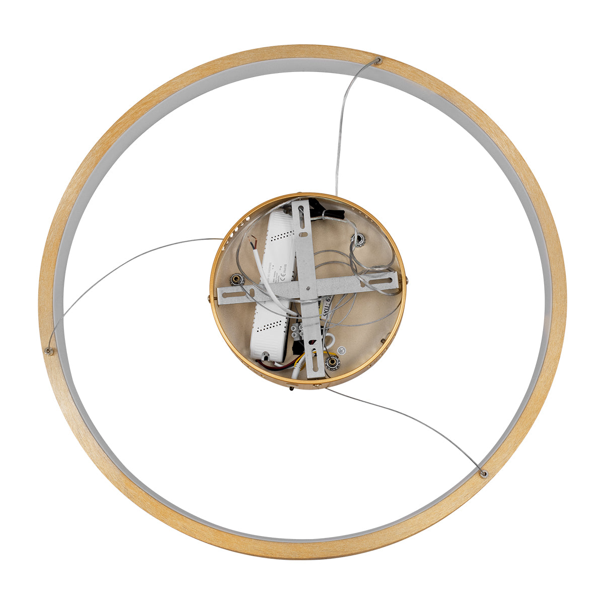 NEMESIS 61160 Μοντέρνο Κρεμαστό Φωτιστικό Οροφής LED 45W 5230lm 360° AC 220-240V IP20 Ρυθμιζόμενο Λευκό CCT με Χειριστήριο από 2700K έως 6000K Dimmable - Lumileds SMD Chip - Χρυσό Βούρτσας - Μ60 x Π60 x Υ4