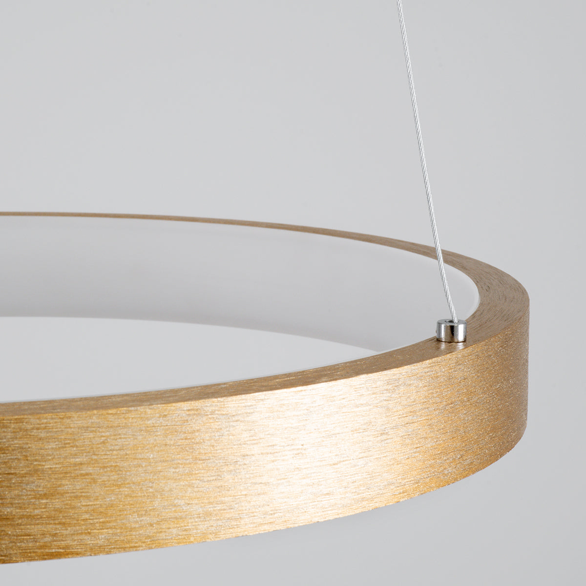 NEMESIS 61163 Μοντέρνο Κρεμαστό Φωτιστικό Οροφής LED 67W 7689lm 360° AC 220-240V IP20 Ρυθμιζόμενο Λευκό CCT με Χειριστήριο από 2700K έως 6000K Dimmable - Lumileds SMD Chip - Χρυσό Βούρτσας - Μ80 x Π80 x Υ4