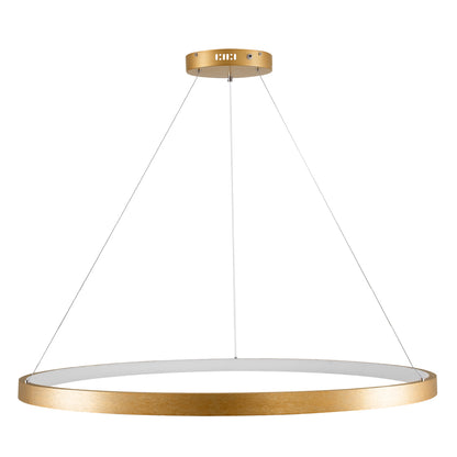 NEMESIS 61166 Μοντέρνο Κρεμαστό Φωτιστικό Οροφής LED 75W 8743lm 360° AC 220-240V IP20 Ρυθμιζόμενο Λευκό CCT με Χειριστήριο από 2700K έως 6000K Dimmable - Lumileds SMD Chip - Χρυσό Βούρτσας - Μ100 x Π100 x Υ4