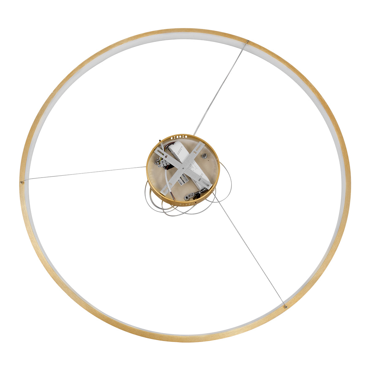 NEMESIS 61166 Μοντέρνο Κρεμαστό Φωτιστικό Οροφής LED 75W 8743lm 360° AC 220-240V IP20 Ρυθμιζόμενο Λευκό CCT με Χειριστήριο από 2700K έως 6000K Dimmable - Lumileds SMD Chip - Χρυσό Βούρτσας - Μ100 x Π100 x Υ4