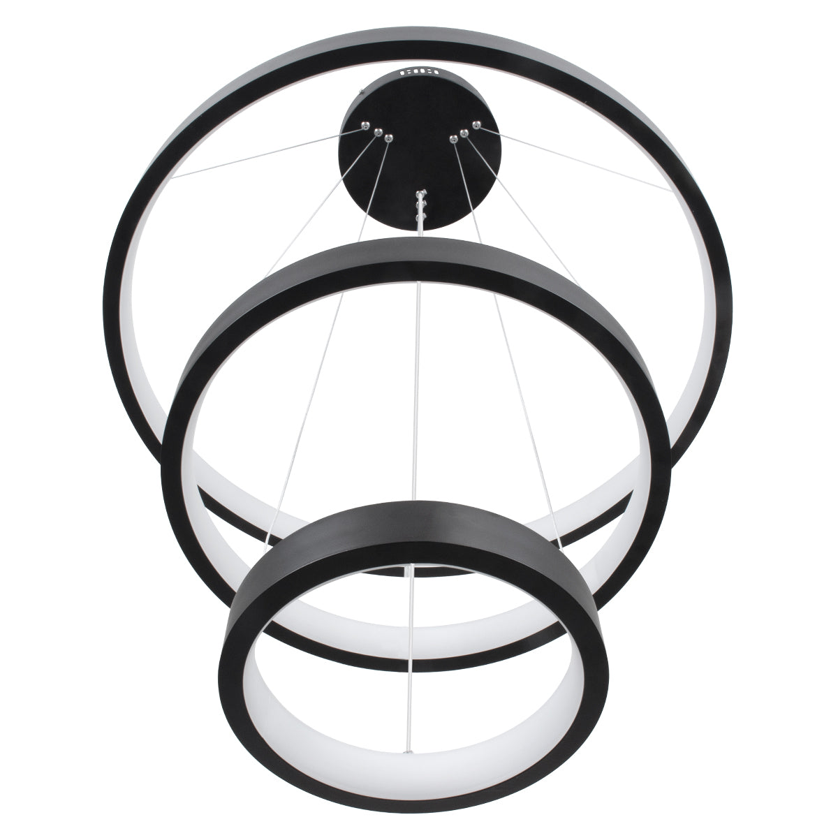 NEMESIS TRIO 61167 Μοντέρνο Κρεμαστό Φωτιστικό Οροφής LED 100W 12123lm 360° AC 220-240V IP20 Ρυθμιζόμενο Λευκό CCT με Χειριστήριο από 2700K έως 6000K Dimmable - Lumileds SMD Chip - Μαύρο Ματ - Μ60 x Π60 x Υ60