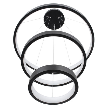 NEMESIS TRIO 61167 Μοντέρνο Κρεμαστό Φωτιστικό Οροφής LED 100W 12123lm 360° AC 220-240V IP20 Ρυθμιζόμενο Λευκό CCT με Χειριστήριο από 2700K έως 6000K Dimmable - Lumileds SMD Chip - Μαύρο Ματ - Μ60 x Π60 x Υ60