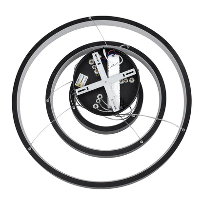 NEMESIS TRIO 61167 Μοντέρνο Κρεμαστό Φωτιστικό Οροφής LED 100W 12123lm 360° AC 220-240V IP20 Ρυθμιζόμενο Λευκό CCT με Χειριστήριο από 2700K έως 6000K Dimmable - Lumileds SMD Chip - Μαύρο Ματ - Μ60 x Π60 x Υ60