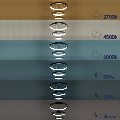 NEMESIS TRIO 61168 Κρεμαστό Φωτιστικό Δαχτυλίδι-Κύκλος LED CCT 100W 12123lm 360° AC 220-240V - Εναλλαγή Φωτισμού μέσω Τηλεχειριστηρίου All In One Ψυχρό 6000k+Φυσικό 4500k+Θερμό 2700k Dimmable Φ25+40+60cm - Λευκό